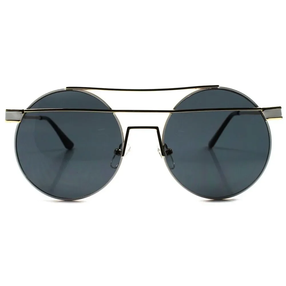 Celebrity Fashion Stylish Elegant Gold Sexy Hot Womens Designer Round Sunglasses